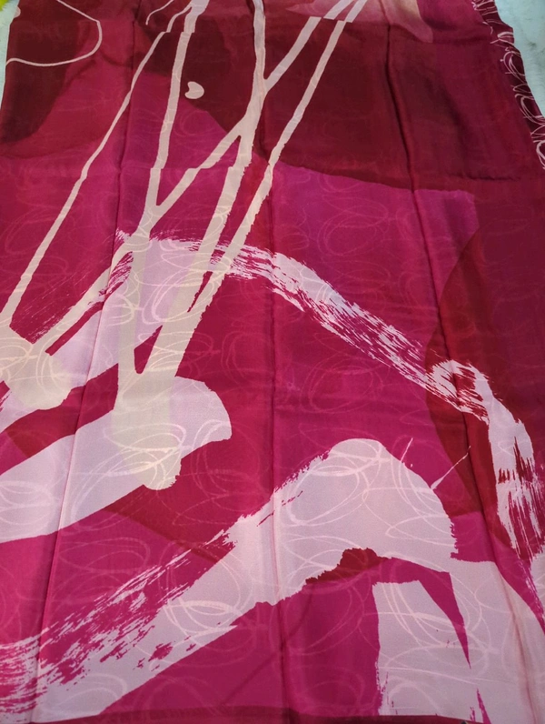 Pure Crepe With Digital  - Maroon