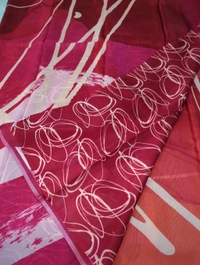 Pure Crepe With Digital  - Maroon