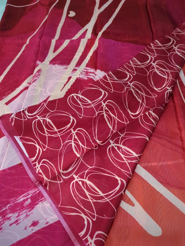 Pure Crepe With Digital  - Maroon