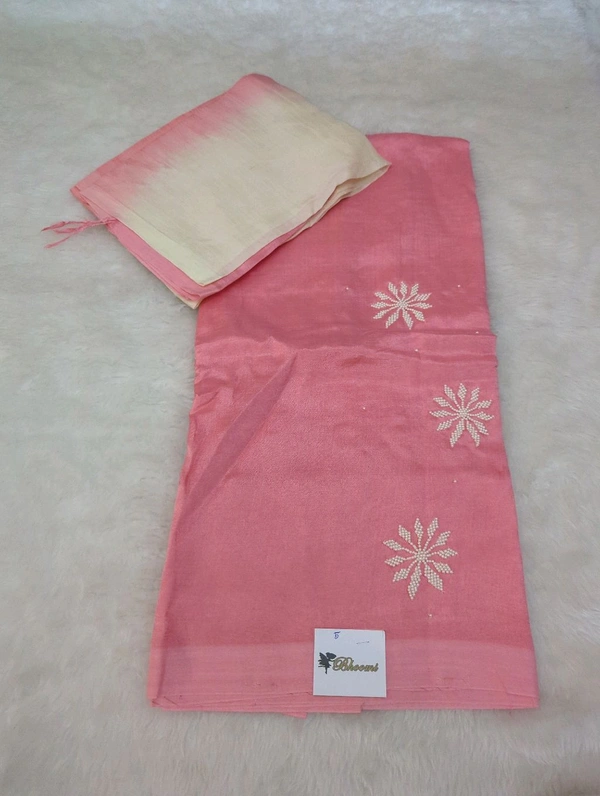 Pure Handloom Mangalagiri Pattu 2 Piece Set With Maggam Work - White 5
