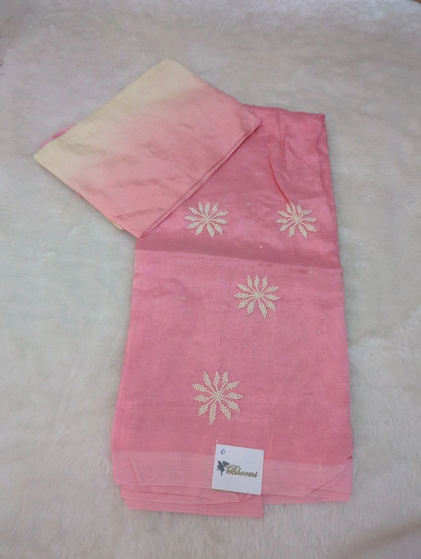 Pure Handloom Mangalagiri Pattu 2 Piece Set With Maggam Work - White 13