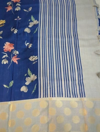 Very Soft Chiniya Tusser  - Navy Blue