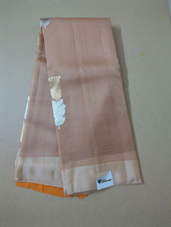 Pure Handloom Organza Designer  - sun down