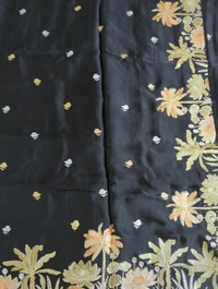 Pure Mushru Embroidery  - Black