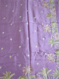 Pure Mushru Embroidery  - Mauve