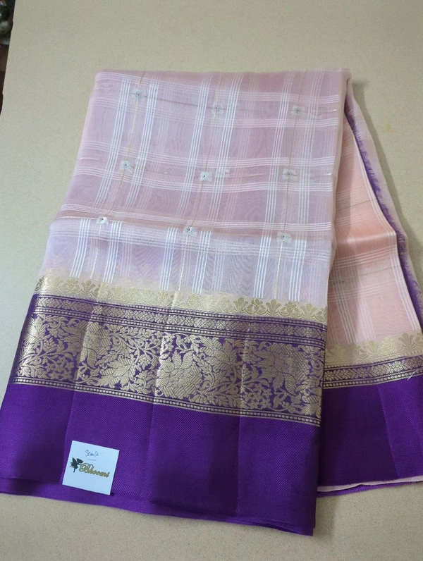 Pure Handloom Organza With Pure Raw Mango Blouse  - Seance