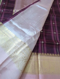 Pure Handloom Organza With Pure Raw Mango Blouse  - Pink