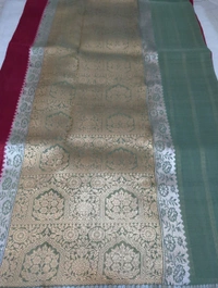 Pure Handloom Kora By Silk  - Spring Rain