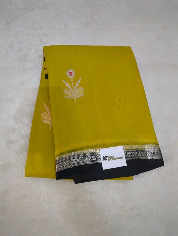 Pure Handloom Kora By Silk  - Black