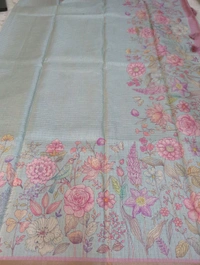 Soft Tusser Checks - sky blue 1