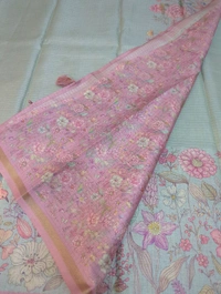 Soft Tusser Checks - sky blue 1