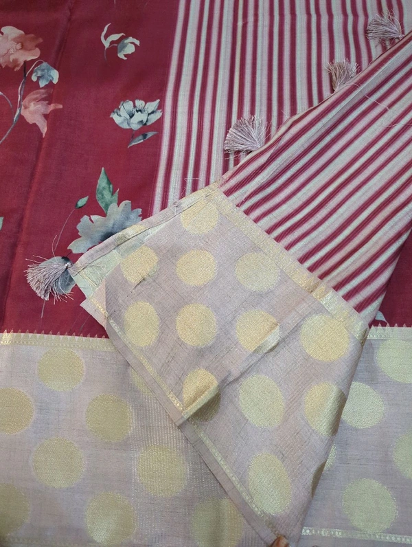 Very Soft Chiniya Tusser  - Bright Red