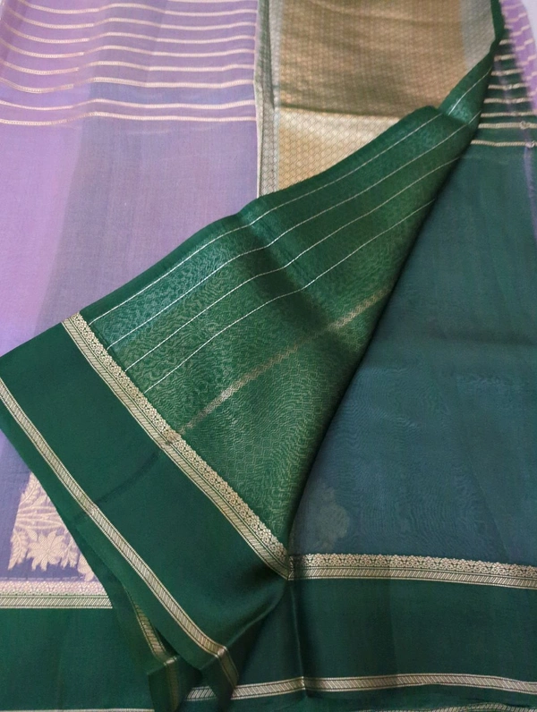 Pure Handloom Designer Organza With Handwoven Organza With Kadua Weaving  - East Side