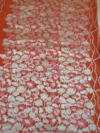 Pure Handloom Designer Georgette  - orange