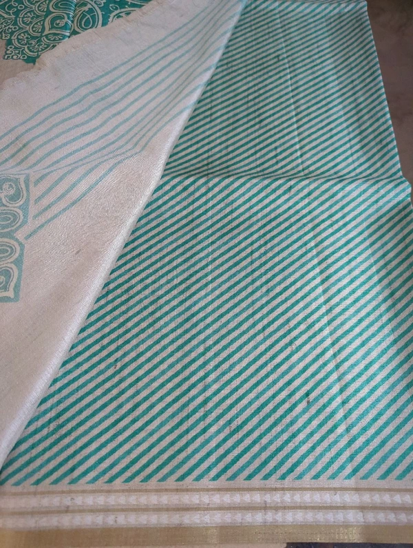 Designer Tussar  - Mint Green