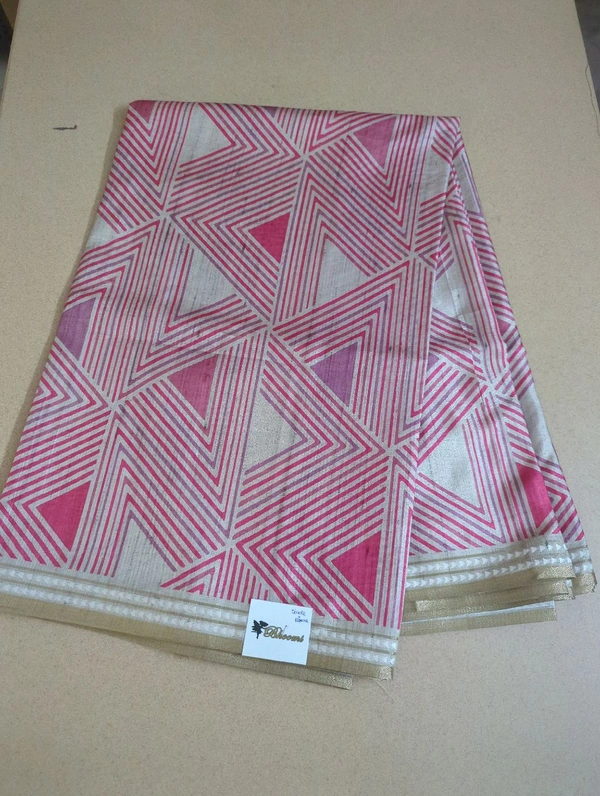 Designer Tussar  - Tickle Me Pink