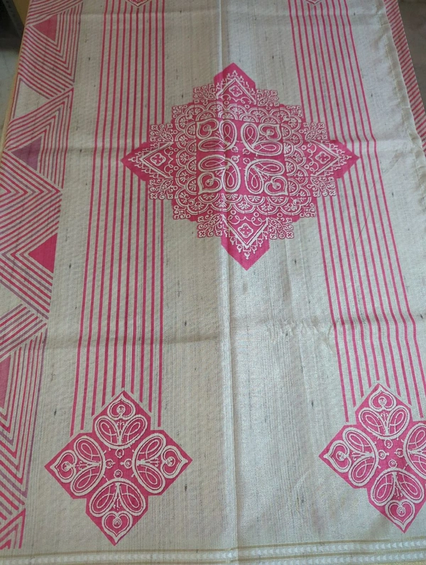 Designer Tussar  - Tickle Me Pink