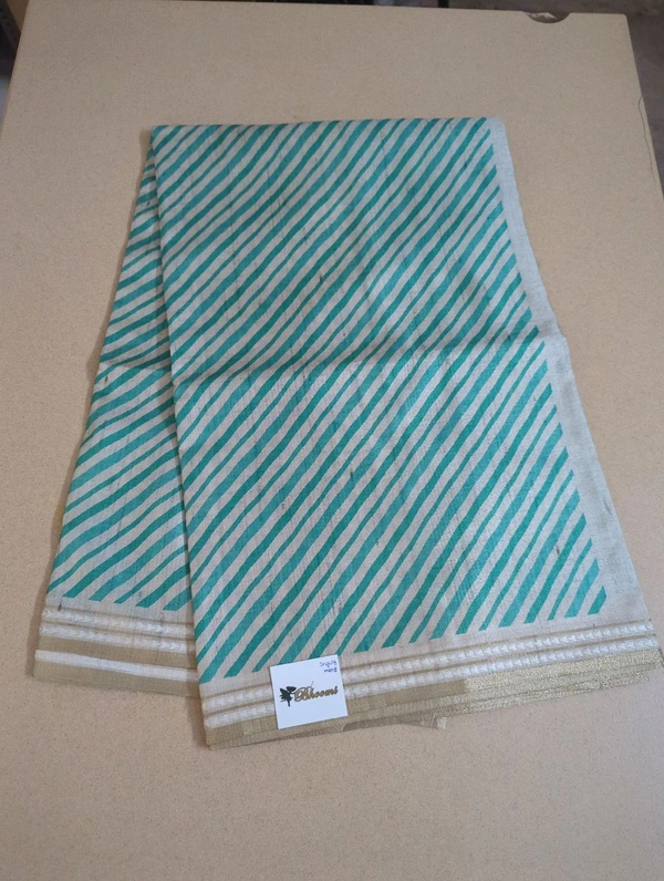 Designer Tussar  - Snowy Mint