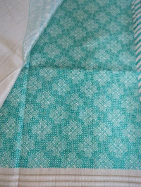 Designer Tussar  - Snowy Mint