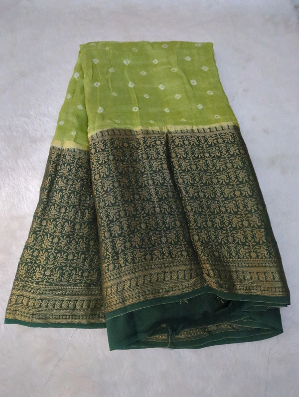 Pure Chiniya Bandini Designer - Yellow Green