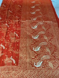 Pure Chiniya Bandini All Over Weaving  - orange