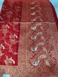 Pure Chiniya Bandini All Over Weaving  - Red