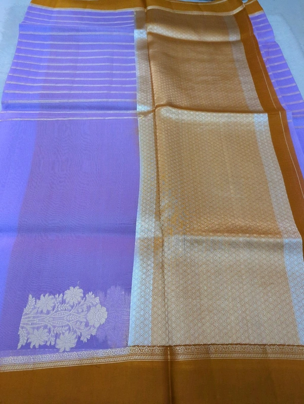 Pure Handloom Designer Organza With Handwoven Organza With Kadua Weaving  - Mauve