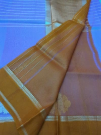Pure Handloom Designer Organza With Handwoven Organza With Kadua Weaving  - Mauve