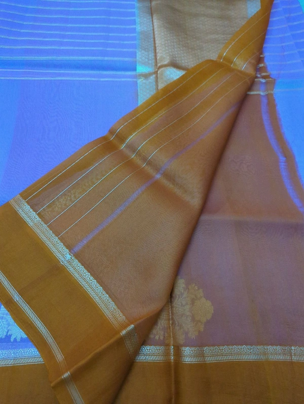 Pure Handloom Designer Organza With Handwoven Organza With Kadua Weaving  - Mauve