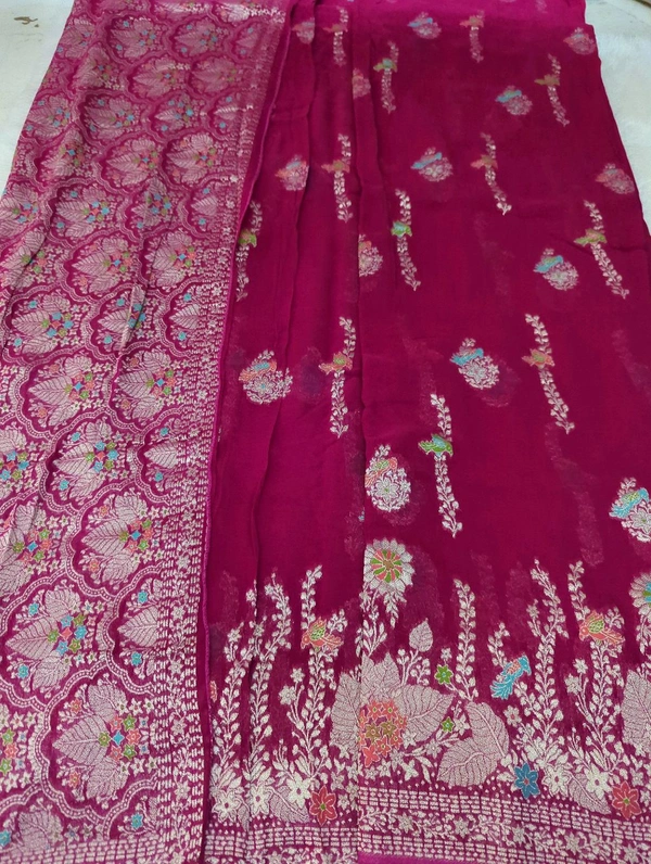 Pure Chiffon Designer  - pink