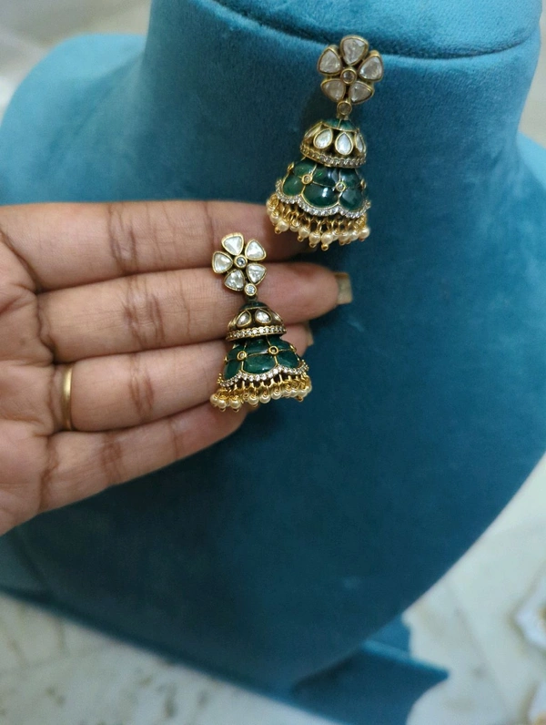 Latest Designer Mossonite Jumkies  - Vz, green