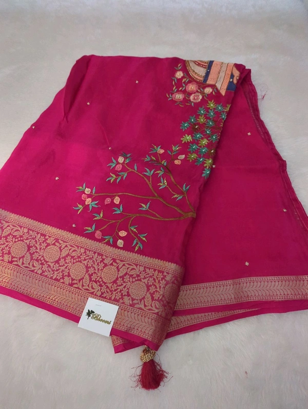 Pure Crepe Designer  - pink