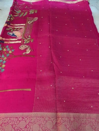 Pure Crepe Designer  - pink