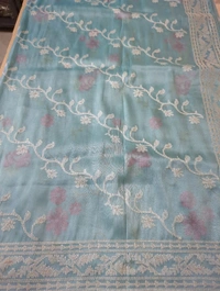 Pure Tissue Embroidery  - sky blue