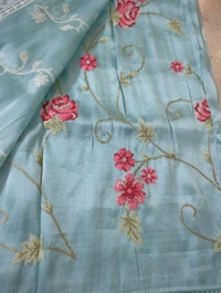 Pure Tissue Embroidery  - sky blue