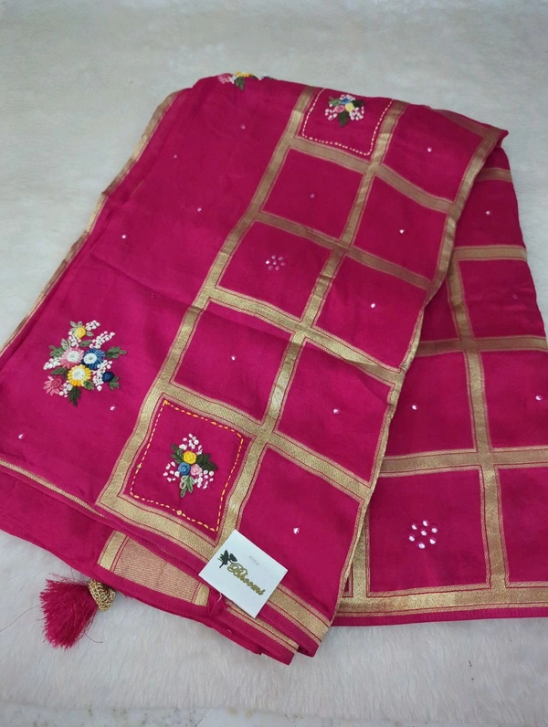 Pure Crepe Designer  - pink