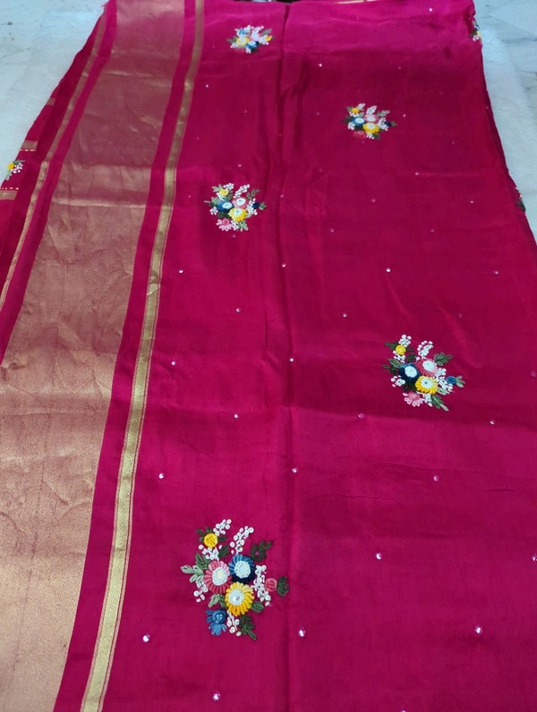 Pure Crepe Designer  - pink