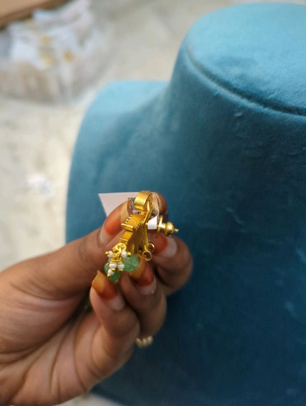 Designer Jadua Kundan Earrings  - Vz, White