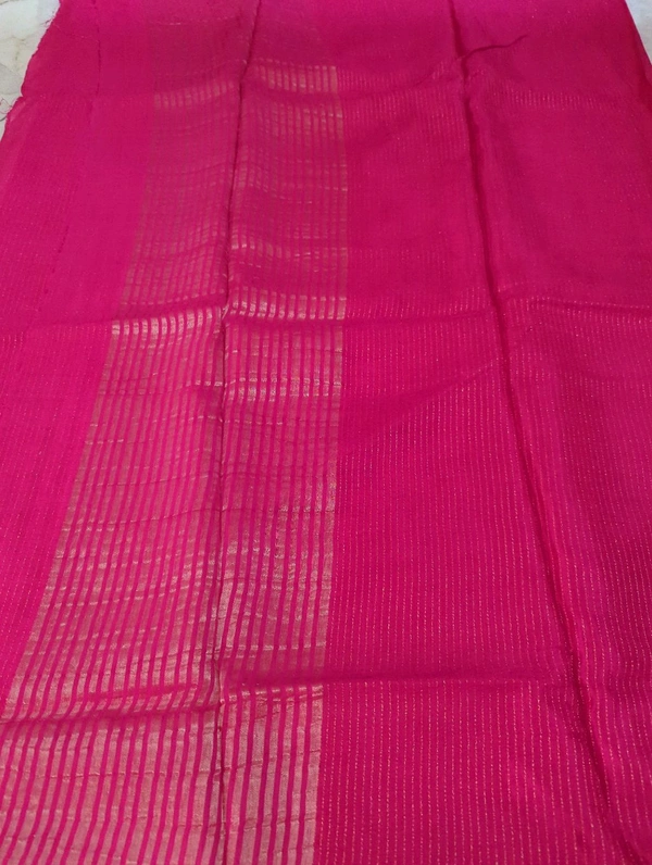 Pure Chinnon With Bandhej Blouse - pink