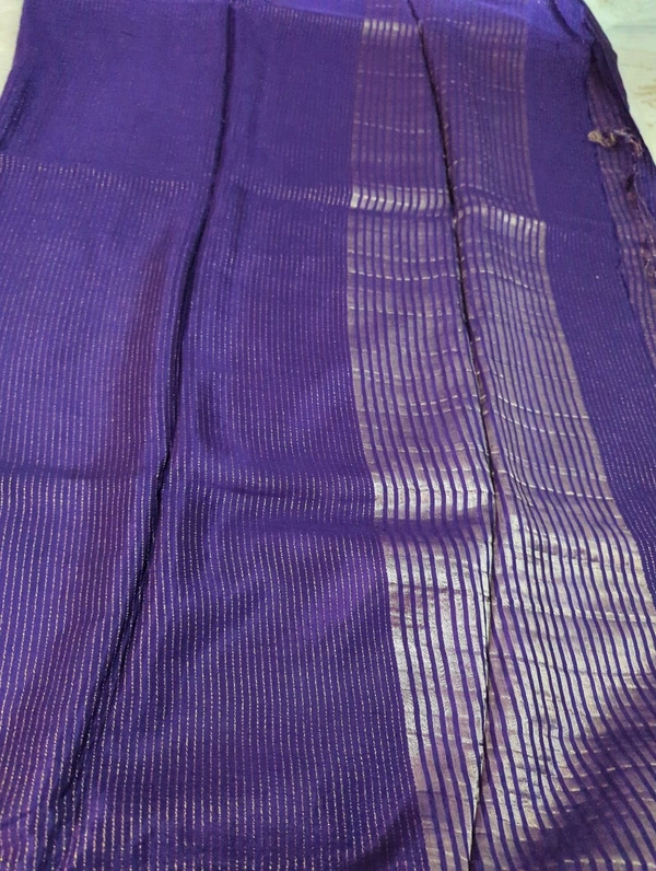 Pure Chinnon With Bandhej Blouse - Pigment Indigo