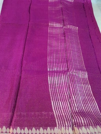 Pure Chinnon With Bandhej Blouse - Violet Eggplant