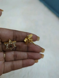 Gold Copy Jadua Kundan Stud's Screw Back - Vz
