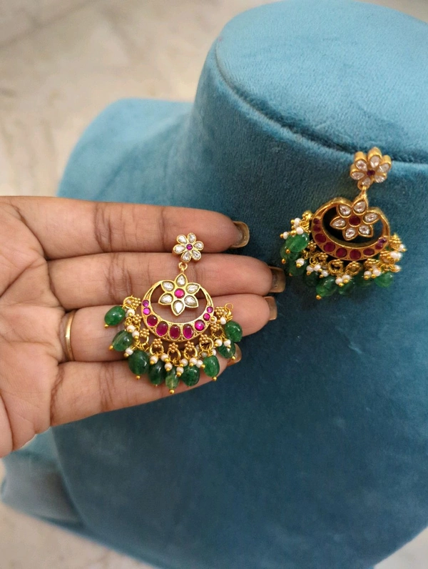 Jadua Kundan Chandbali  Screw Back  - Vz