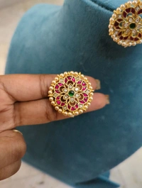 Vintage Jadua Kundan Stud's  - Vz