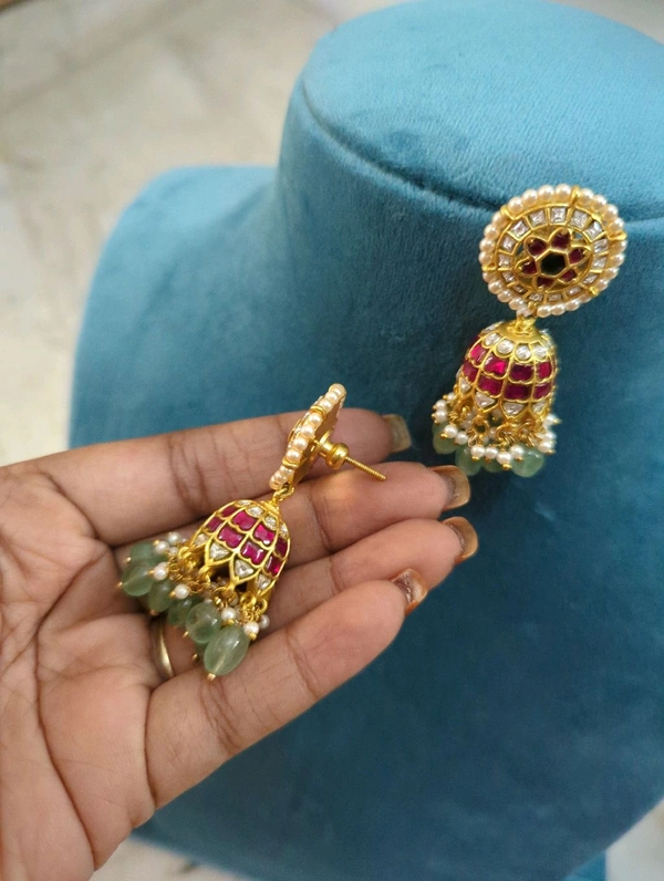 Premium Jadua Kundan Buttalu Screw Back  - Vz