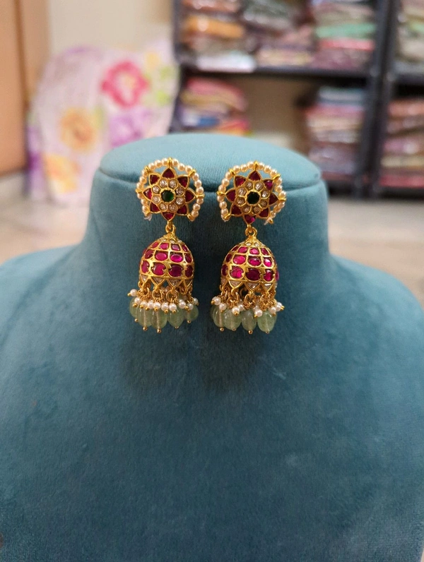 Vintage Jadua Kundan Jumkies  - Vz