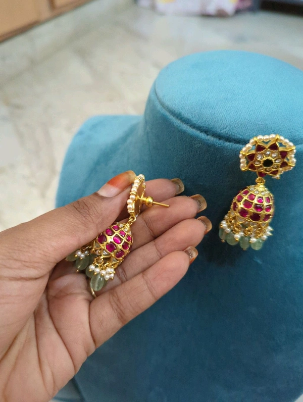 Vintage Jadua Kundan Jumkies  - Vz