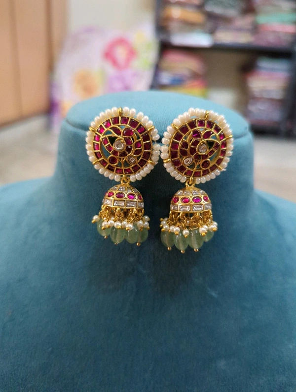 Vintage Jadua Kundan Jumkies  - Vz