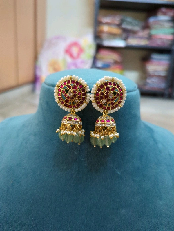 Vintage Jadua Kundan Jumkies  - Vz