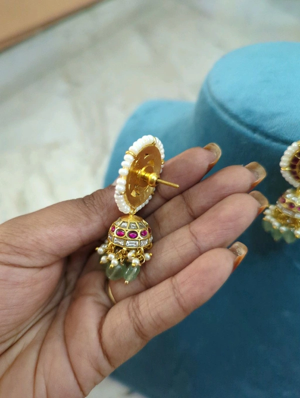 Vintage Jadua Kundan Jumkies  - Vz